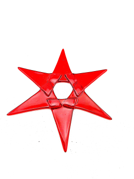 Fusing Glas Stern rot zum Hängen